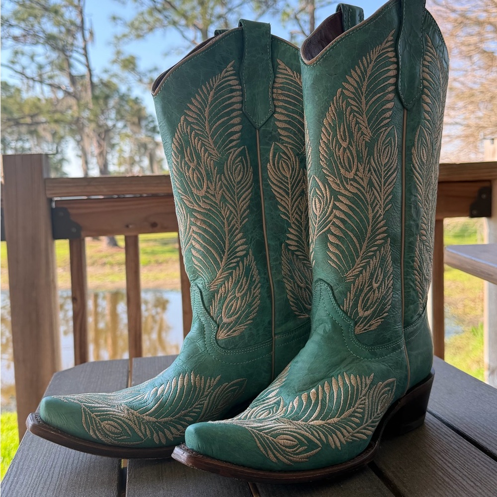 Circle G Bright Turquoise Boot size 7